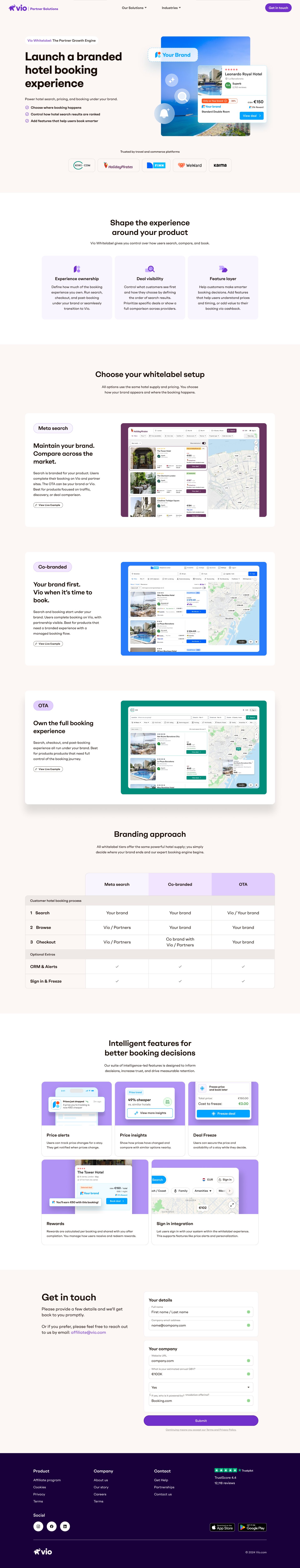 Vio Partner Solutions — White Label page